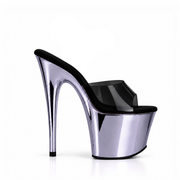 Chrome PurpleGrey Black Jelly Slip-Ons (7In/17cm)