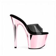 CHROME BabyPink Black Jelly Slip-Ons (7Inch/17cm)