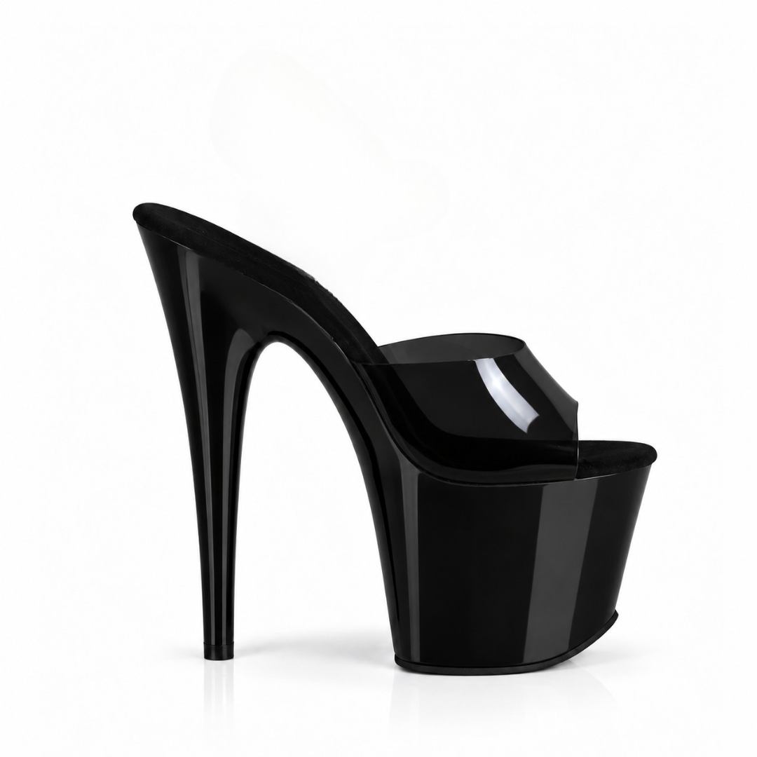 Glossy Black Jelly Slip-Ons (7In/17cm)