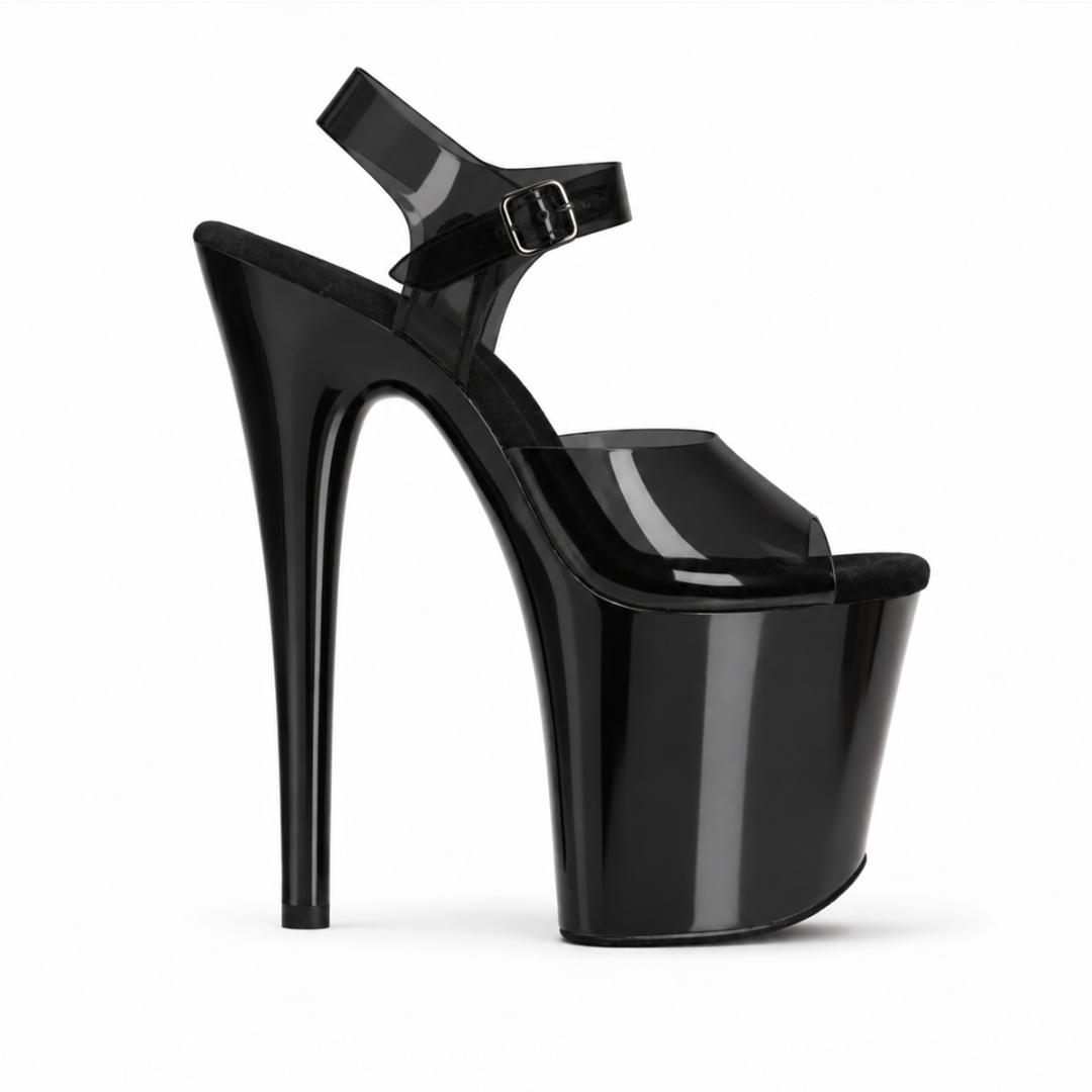 Glossy Black Jelly Straps (8Inch/20cm)