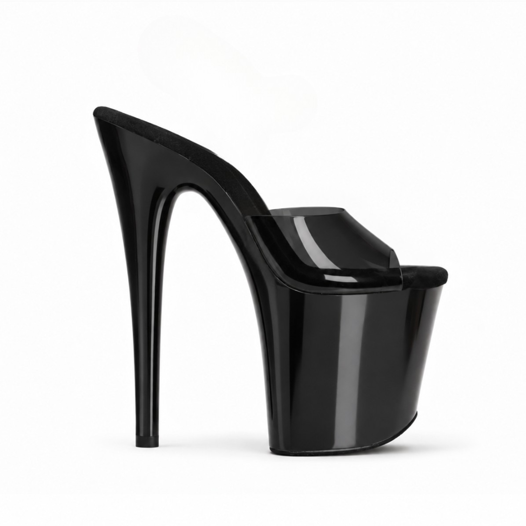 Glossy Black Jelly Slip-Ons (8Inch/20cm)