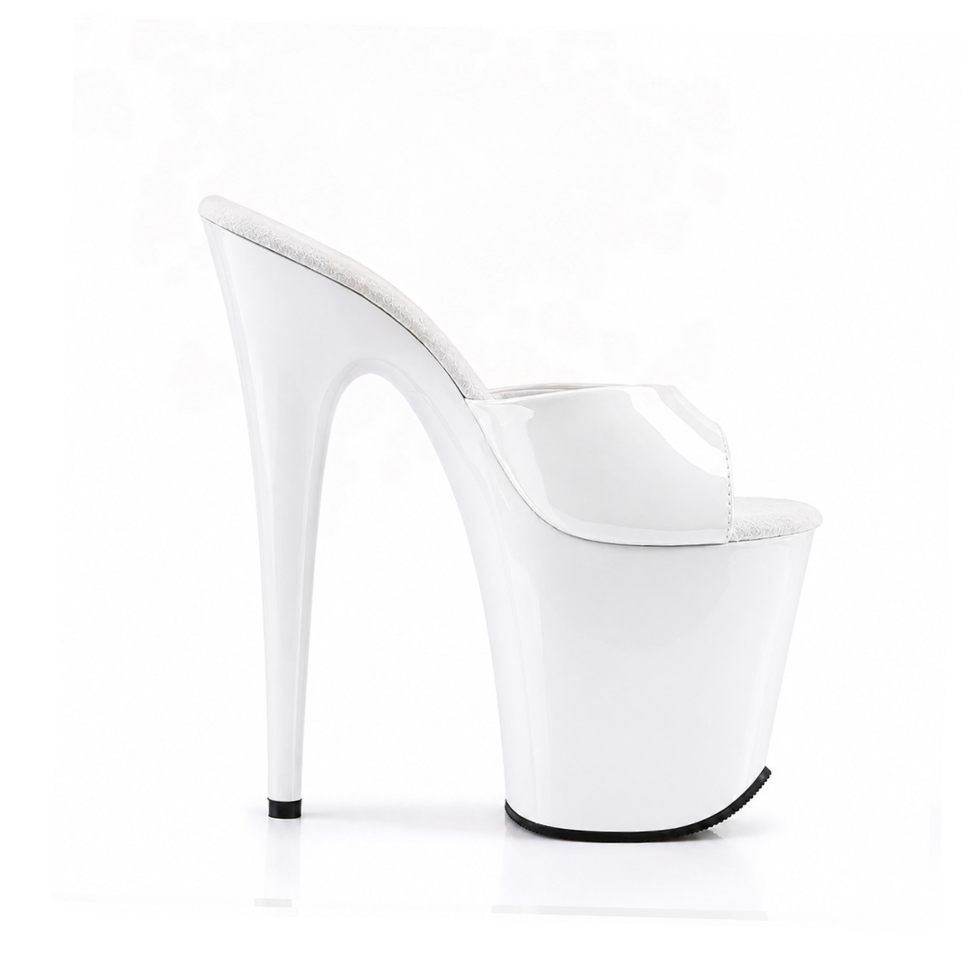 Glossy White Patent Slip-Ons (8Inch/20cm)
