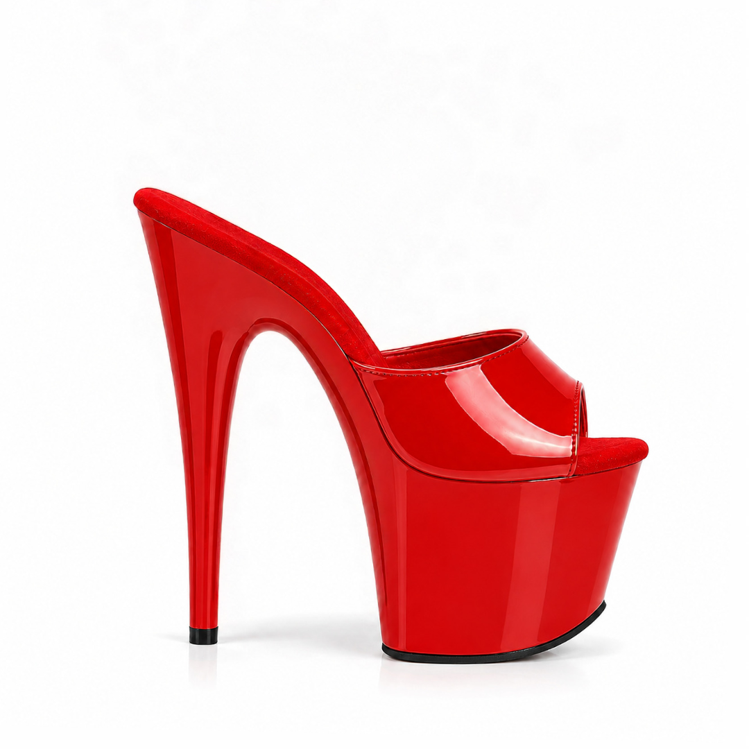 Glossy Red Patent Slip-Ons (7In/17cm)
