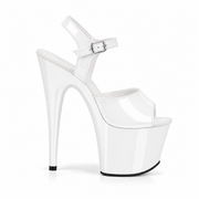 Glossy White with Patent Straps (7In/17cm)