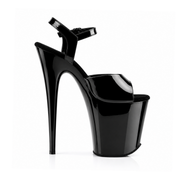 Glossy Black with Black Patent Straps (8Inch/20cm)