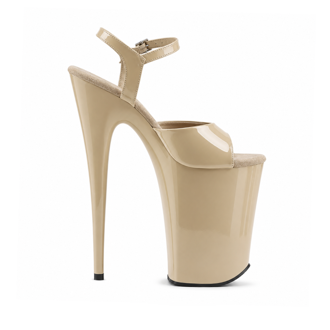 Glossy Beige with Beige Patent Straps (9Inch/23cm)