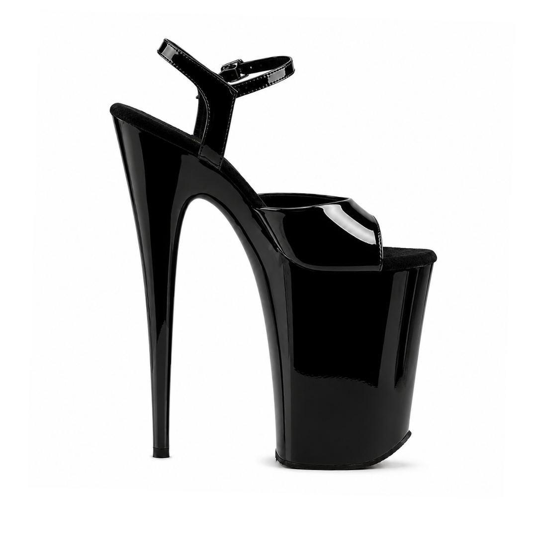 Glossy Black with Black Patent Straps (9Inch/23cm)