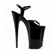 Glossy Black with Black Patent Straps (9Inch/23cm)