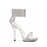 Diamond Ankle Wrap Transparent Heels (5Inch/13cm) Clear