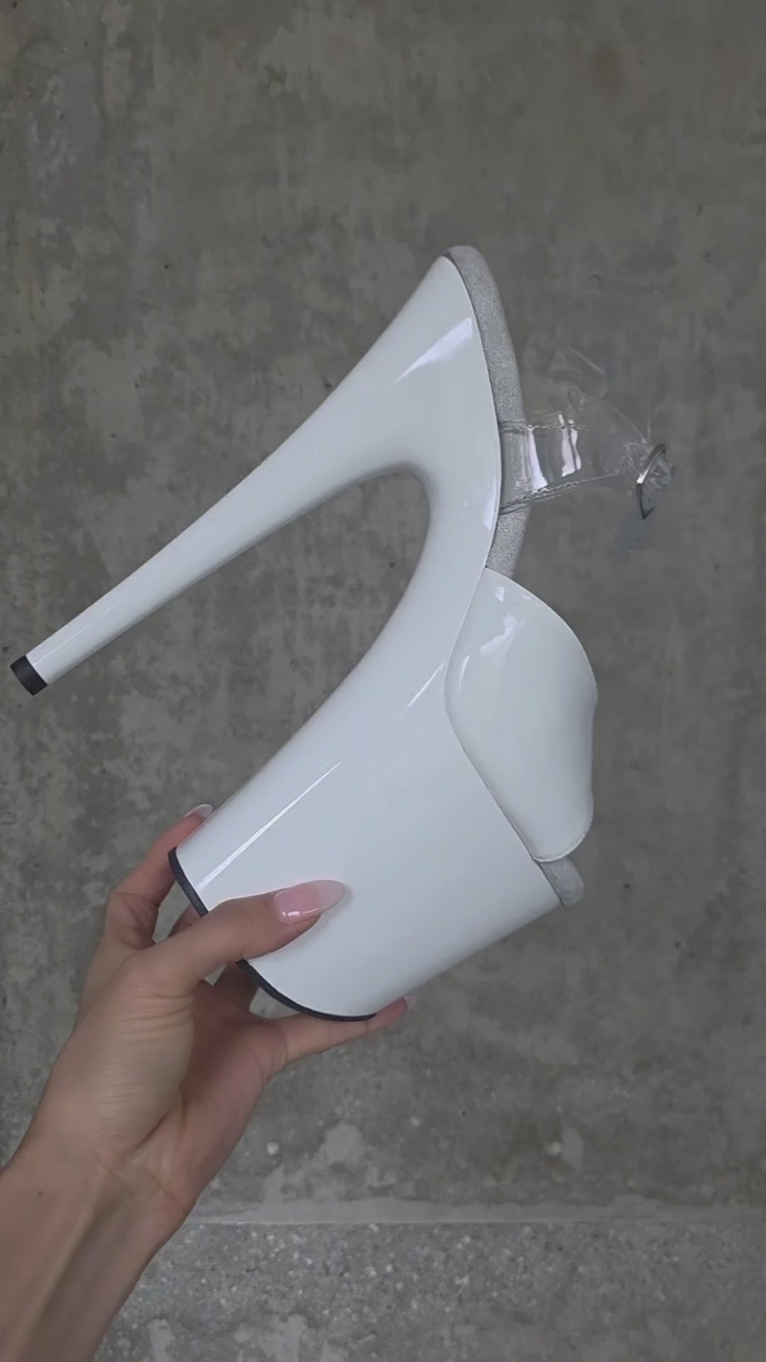 Load video: Glossy White with Clear Back