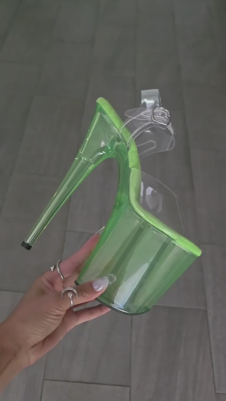 Load video: Transparent Neon Green (8Inch/20cm)
