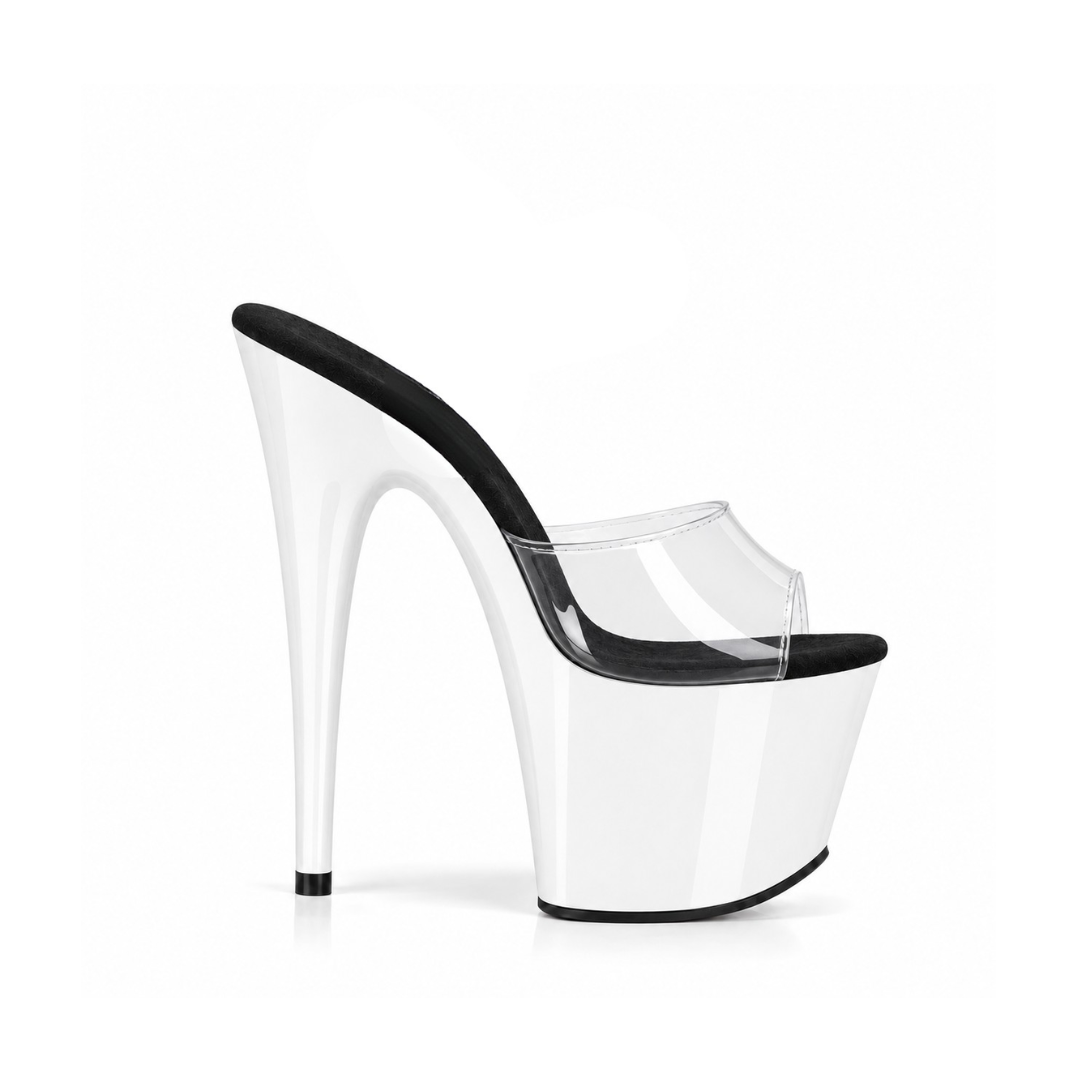 Glossy WhiteBlack Slip-Ons (7In/17cm)