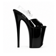 Glossy Black with Clear Back Strap (9 Inch/23CM)