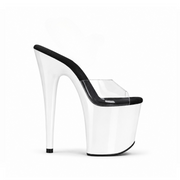 Glossy WhiteBlack Slip-Ons (8In/20cm)
