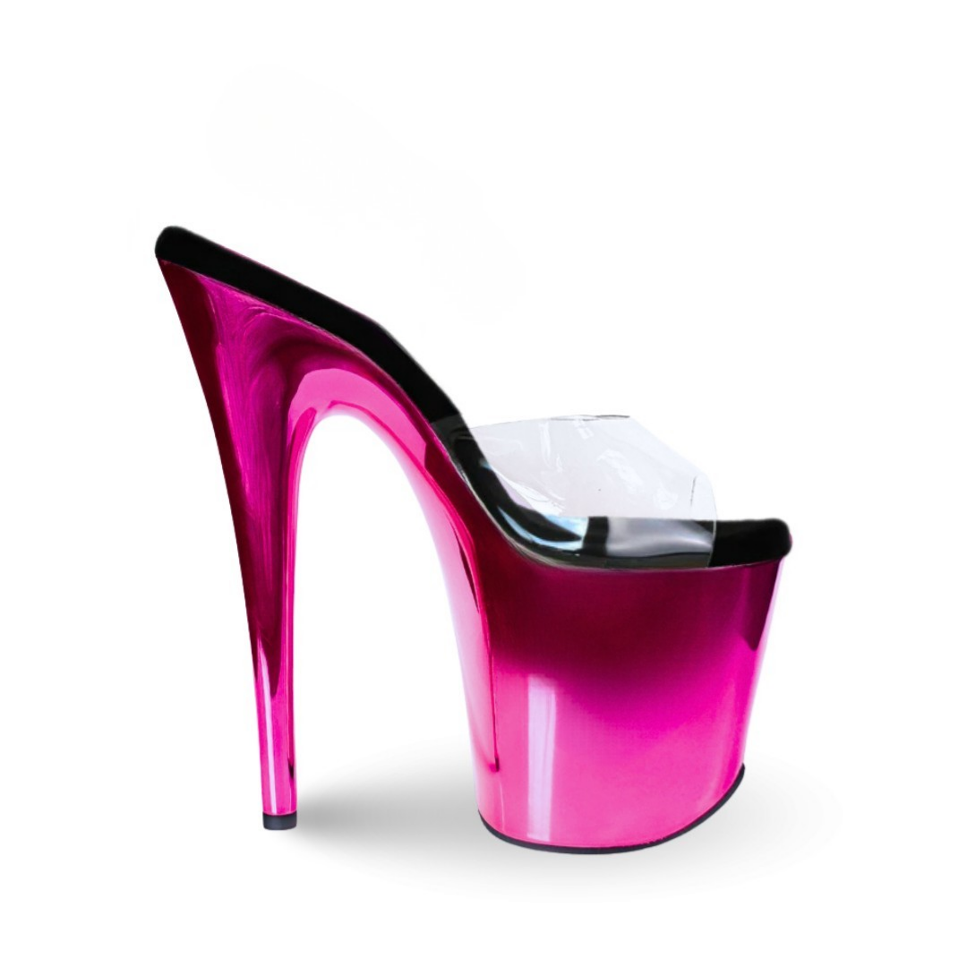 Chrome FuschiaBlack Slip-Ons (8In/20cm)