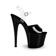 Glossy Black with Clear Back Straps (7In/17cm)